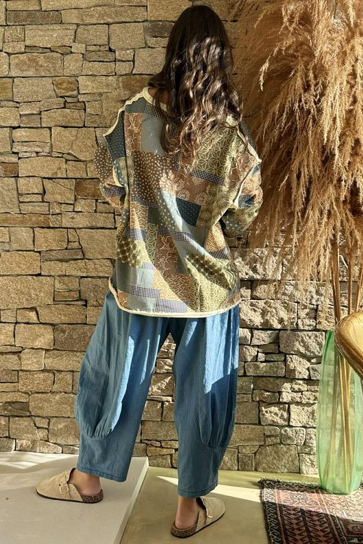 Hippie Shake Patchwork Sweatshirt Stone 